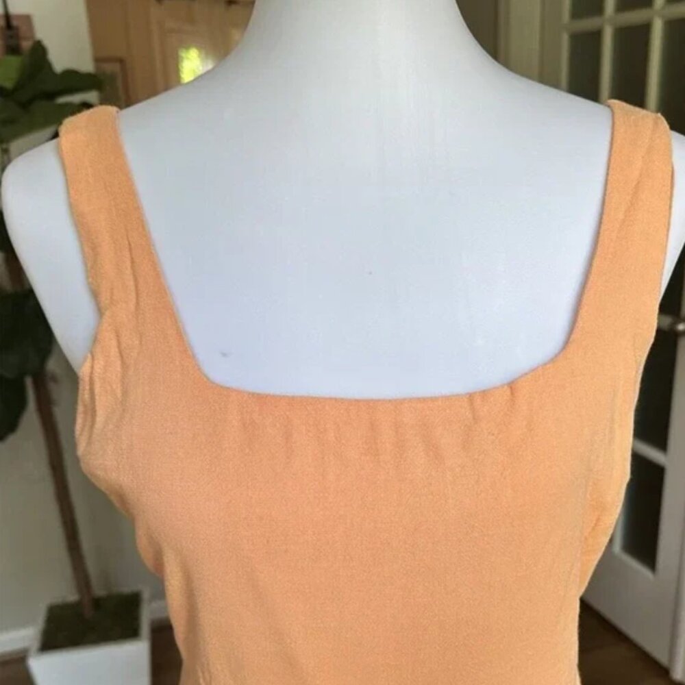 Knit Dress Apricot XS Stretch Double Fringe Sleeveless Linen - Feel the Sunshine - Picture 8 of 8